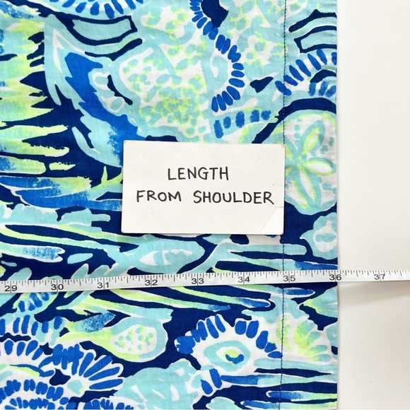 Lilly‎ Pulitzer Marlowe Dress Medium Indigo Blue Sunset Paisley t-shirt knit - Picture 9 of 11